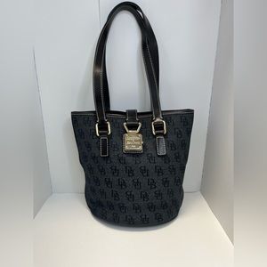 Dooney & Bourke Black Signature Bucket Bag